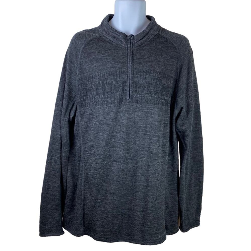 Pendleton Wool Blend 1/4 Zip Pullover Gray Size XL
